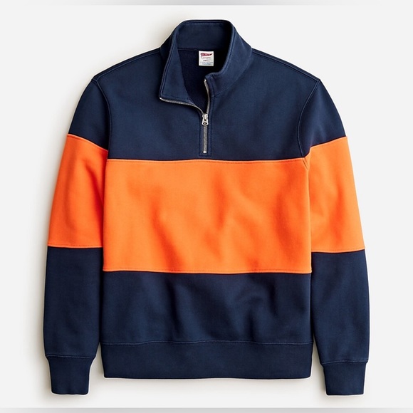 New JCrew Relaxed heritage 14 oz. fleece half-zip pullover - Picture 1 of 4